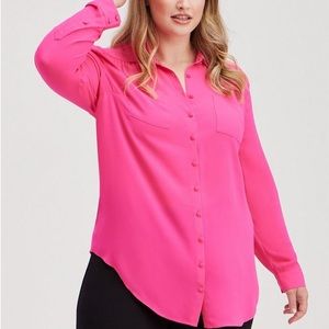 Torrid Harper Georgette Pullover 3/4 Sleeve Tunic Blouse